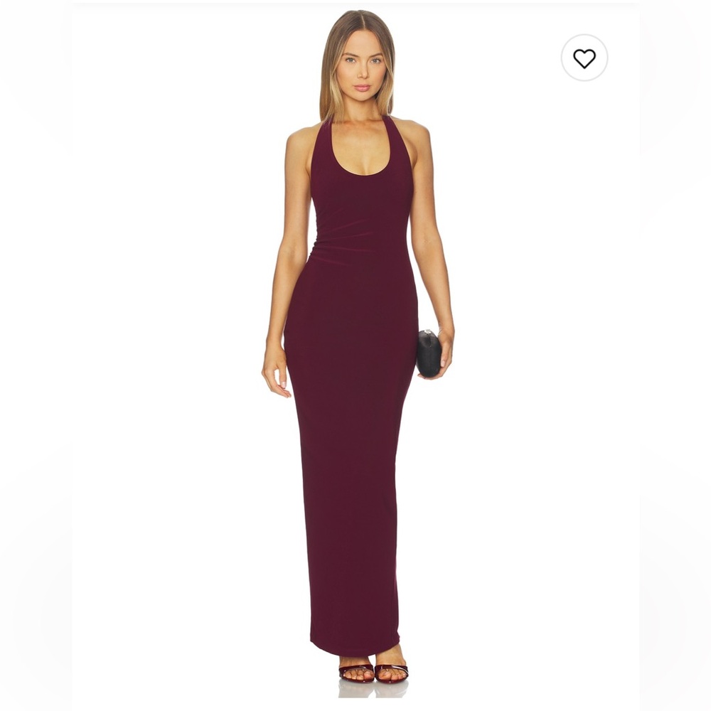 Nookie Natalie Halter Maxi Dress in Wine; Size Small